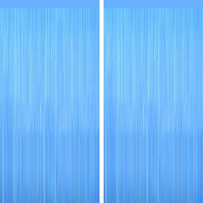 2Pack Macaron Blue Party Streamers, Baby Shower, Photo Booth Props by GCBPartyDecorations