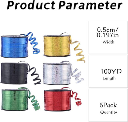 100 Yards Curling Ribbon-Balloon 6PCS Ribbon-Balloon String - Image 2
