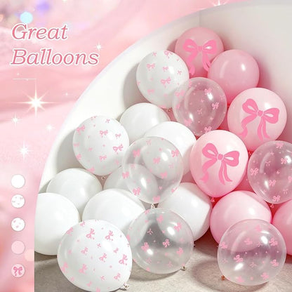 60pcs Pink Bow Balloons 12inch - Image 4