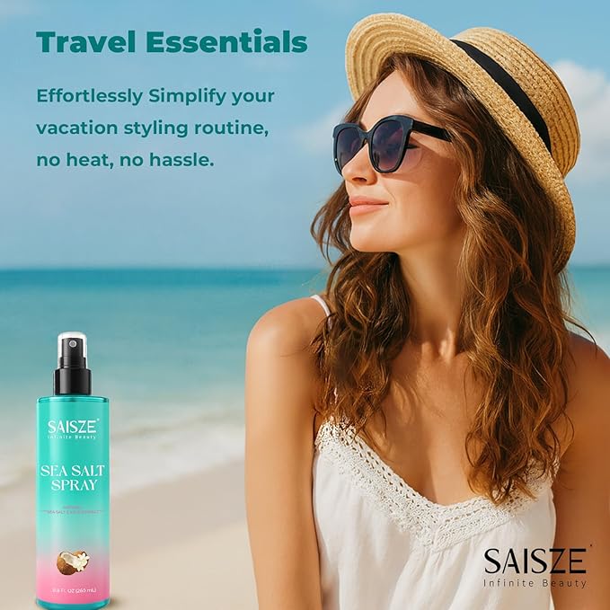 Sea Salt Spray for Women and Men, Valentines Day Gifts, Travel Essentials, Textured Beach Waves & Volume for Curly Hair, Coconut Surf Spray, Christmas Stocking Stuffers for Teen Girls, 8.8 oz