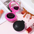 2pcs Folding Travel Mirror Hair Brushes Round Mirror Pocket Hair Brush Portable Mini Pop Up Hair Brushes for Women Girls Wet and Dry Hair