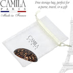 Camila Paris CP3869 French Hair Barrette Clip Oval Brown and Gold, Strong Hold Grip Hair Clips for Women, No Slip Rubberized Metal Closure, Durable Styling Girls Hair Accessories, Made in France