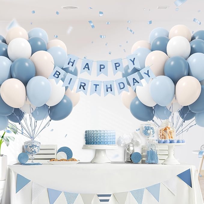 60pcs Dusty Blue Balloons 12inch - Image 6