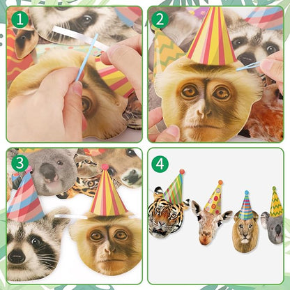 Hooqict Safari Animals Happy Birthday Banner Animal Birthday Party Decorations - Image 8