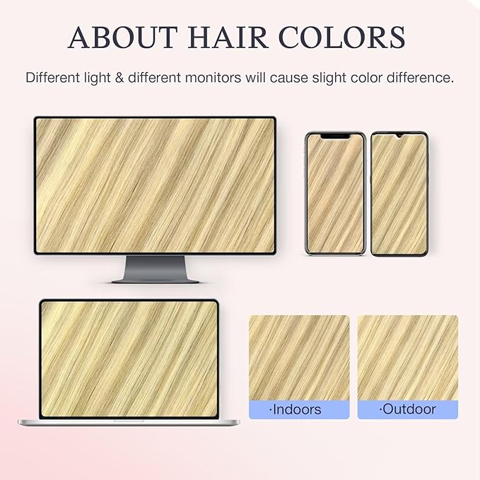 DOORES Clip in Hair Extensions Real Human Hair 22 inch 110g 7pcs Invisible Human Hair Extensions Clip ins, Injected Seamless PU Clipins Invisi Edge, P18D/22F Drity Blonde Highlight Golden Blonde