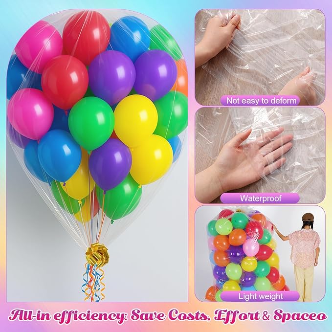 Gejoy 2 Pcs 106''x71''large Balloon Transport Bags 120 Pcs 12'' Rainbow Party - Image 3