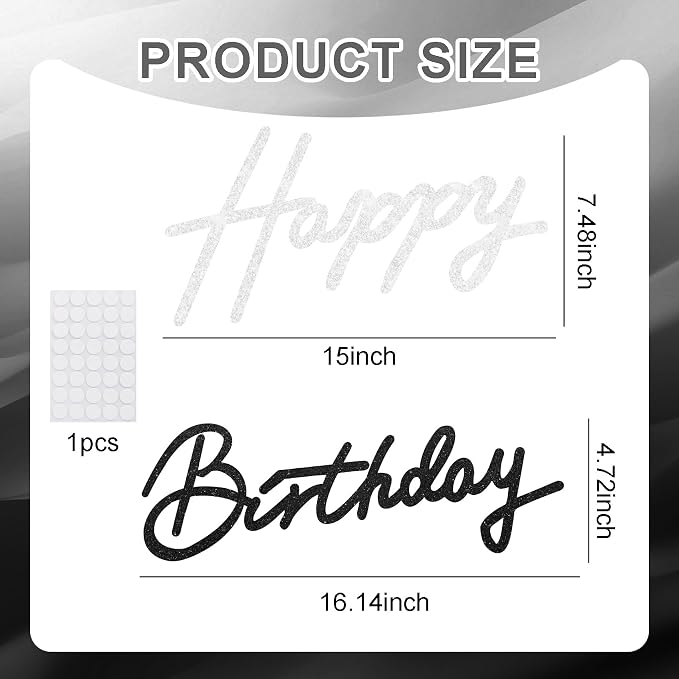 TONIFUL Happy Birthday Sign for Backdrop - Image 3