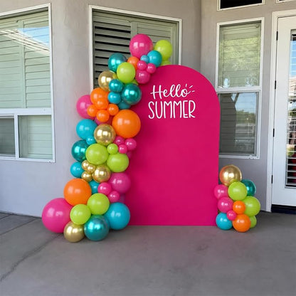 Tropical Balloons, 12 Inch Summer Hawaiian Balloons, Hot Pink Orange Teal Blue - Image 8