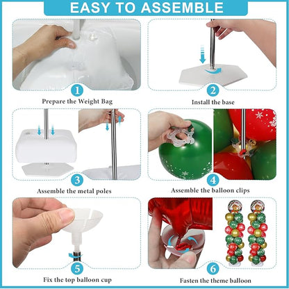 2 Set Balloon Column Stand Kit for Floor, VETOGETHER 2025 Updated Balloon Tower - Image 7