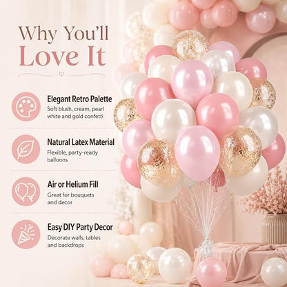 Biapian Pink And Gold Balloons - Image 2