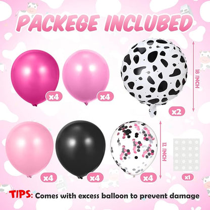 2 Sets Pink Cow Birthday Party Decorations Cowgirl Table Centerpiece Rose Red - Image 2