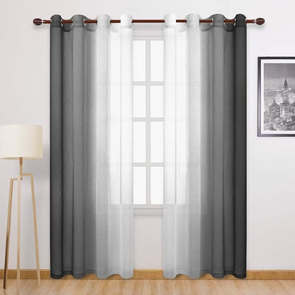 DWCN Black Ombre Sheer Curtains by DWCN