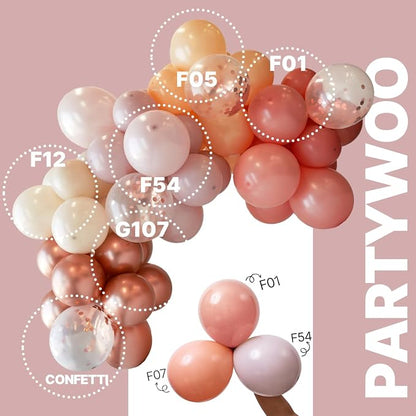 PartyWoo Dusty Pink Balloons 66pcs Pack Pink Latex Helium Balloons | Nude - Image 3