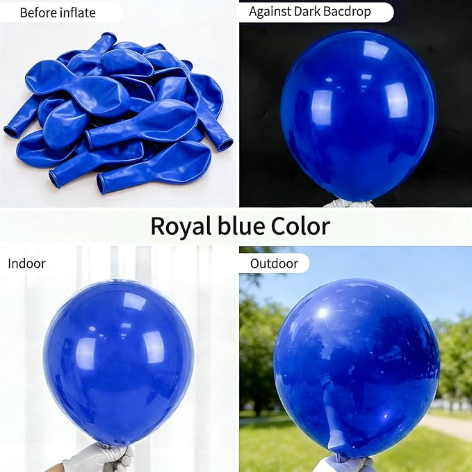 50pcs Royal Blue Balloons 12 Inch, Premium Matte Dark Blue Latex Balloon - Image 6