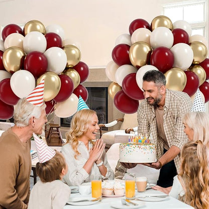 60pcs Maroon and Gold Balloons - Image 7