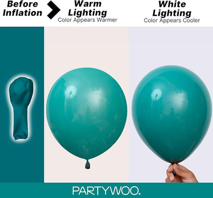 PartyWoo Slate Blue Balloons 100pcs Dusty Blue Boho Color 5 Inch | 18 12 10 5 - Image 3