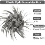 HMD Tousled Updo Messy Bun Hair Piece Hair Extension Ponytail With Elastic Rubber Band Updo Bun Synthetic Hairpieces for Women
