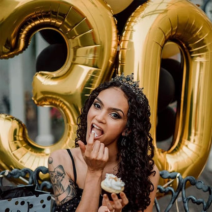 Gold 10th Birthday Balloons for Boys Girls, 40 Inch Big Gold Foil Number 1 and - Image 3