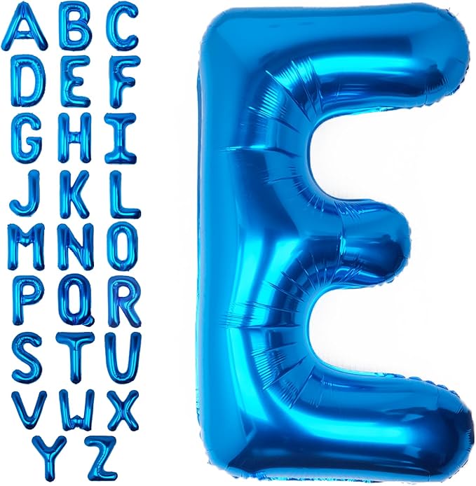 40 Inch Blue Letter E Balloon Big Foil Helium Letter Balloons A-Z | Giant Large by SULALABOO