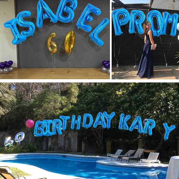 TONIFUL 40 Inch Large Blue Letter T Foil Balloons Alphabet Balloons | Giant - Image 4