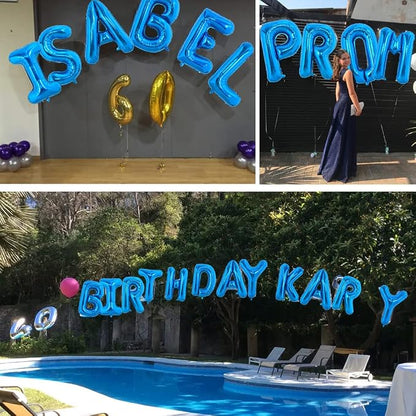 TONIFUL 40 Inch Large Blue Letter T Foil Balloons Alphabet Balloons | Giant - Image 4
