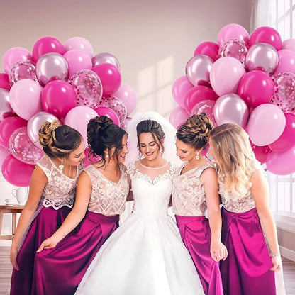 60pcs Hot Pink Balloons 12inch - Image 5
