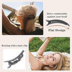 5 PCS Flat Hair Clips, Medium Lay Flat Claw Clips for Women Girls, 2 Styles Stylish Matte Non-slip Hair Claws for Thick Thin Hair(Brown&White)