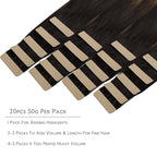WENNALIFE Tape in Hair Extensions Human Hair, Remy Hair Extensions Straight Human Hair Tape in Extensions Skin Weft Extensions