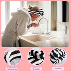 WSYUB Makeup Headband, Spa Headband and Wristband Set, Headbands for Washing Face, Black and White Headbands for Women Girls