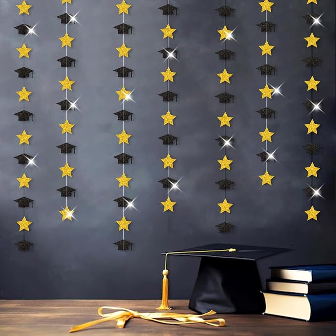 Black-Gold Graduation-2026 Class Party-Decorations Garland by OURUOLA