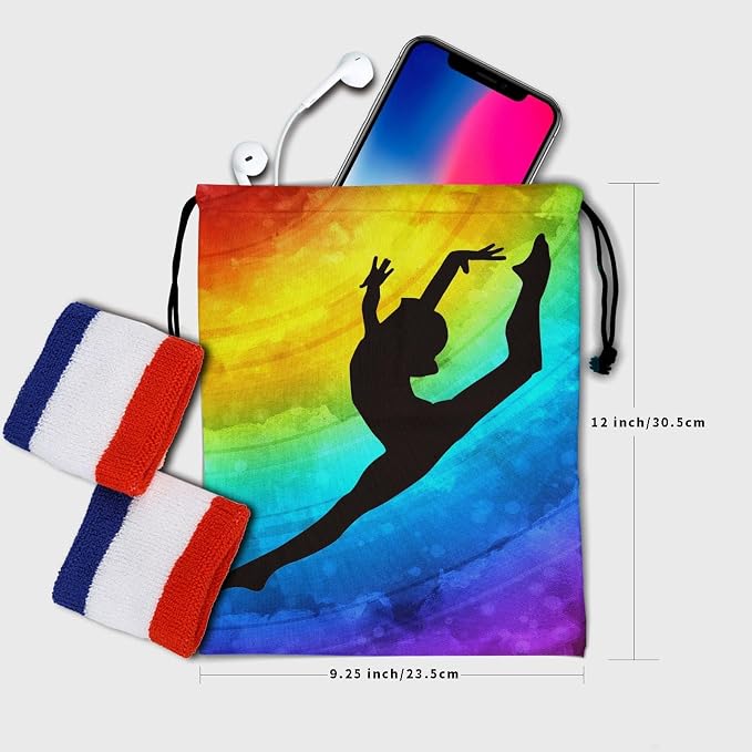 Watercolor Rainbow Gymnastics Grip Bag - Image 6