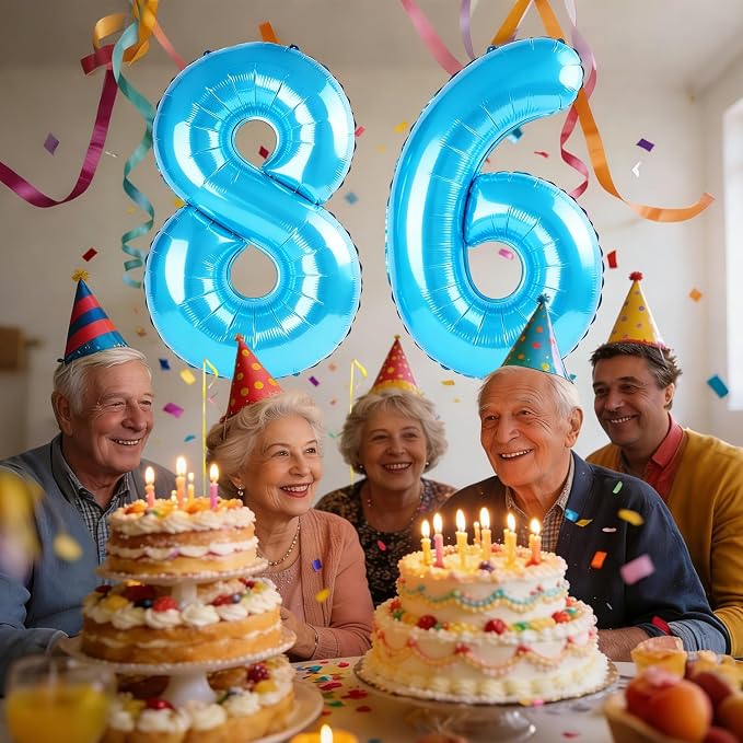 40 Inch Number 86 Balloons for 86th Birthday Party Decorations, 0-100 Jewelry - Image 2