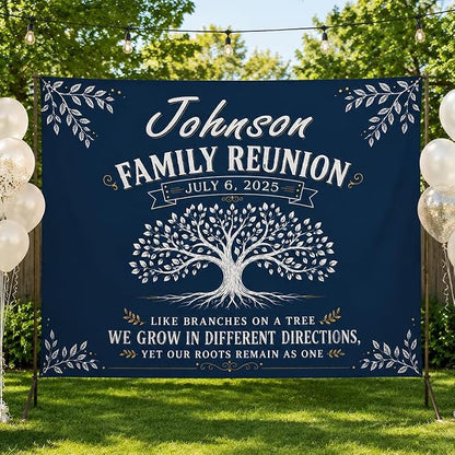 Personalized Family Reunion Banner Tree Design Custom by VIRAGIL