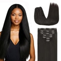 Lashey Hair Extensions Real Human Hair, 7pcs 120g #1B Natural Black 22 Inch, Long Straight Clip in Hair Extensions Real Human Hair Extensions Remy Human Hair for Black Women
