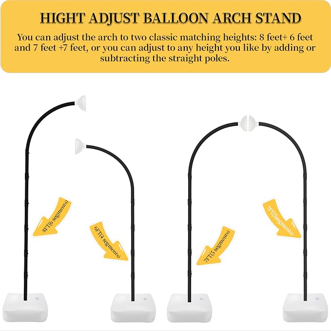 Balloon Arch Kit, Adjustable 8.2FT & 6FT Half Balloon Arch Stand | Free Bending - Image 2