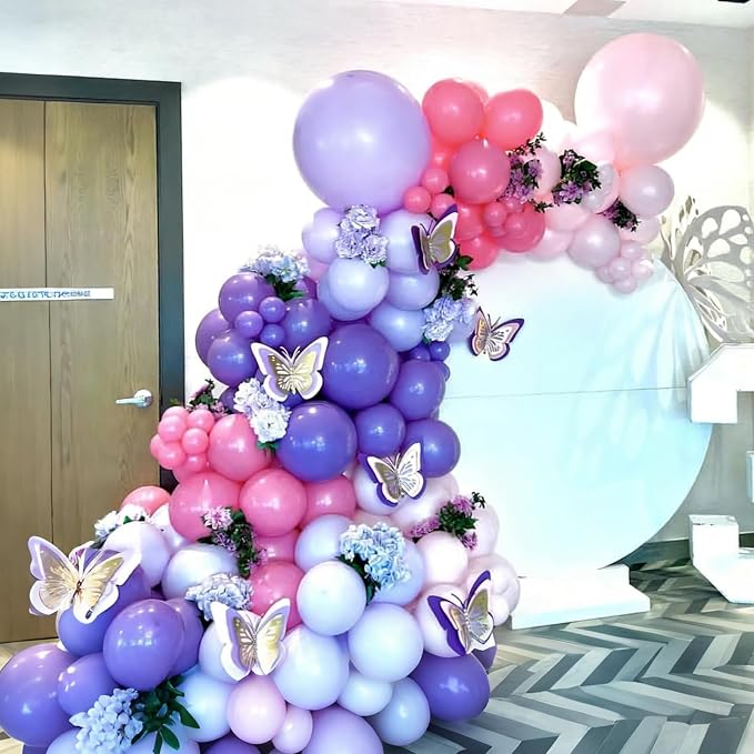 Lukiituke Pink and Purple Balloon Arch Kit - Image 4