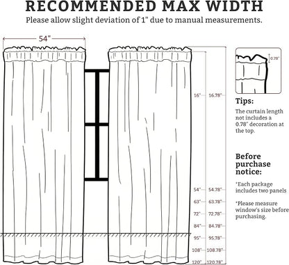 Sheer Kitchen Cafe Curtains Embroidered Leaf Pattern Grey 54x16 | Light - Image 8