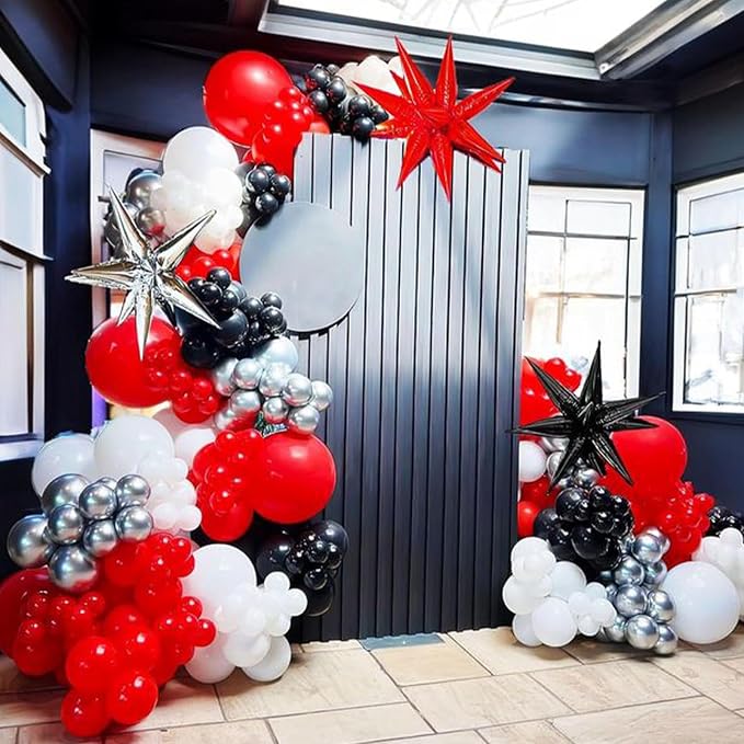 RUBFAC Red and Black Balloons Graduation Decorations Kit, Party Balloons - Image 6