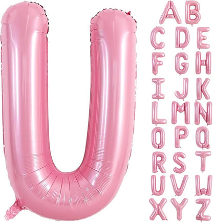 TONIFUL 40 Inch Large Pink Letter U Balloons Giant Foil Mylar Alphabet Balloon by TONIFUL