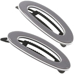 Camila Paris CP3368 French Hair Barrette Clip for Women, Handmade, Gray White, Side Slide-in Metal-Free Closure Strong Hold Grip Hair Clips for Girls, No Slip Durable Hair Accessories, Made in France