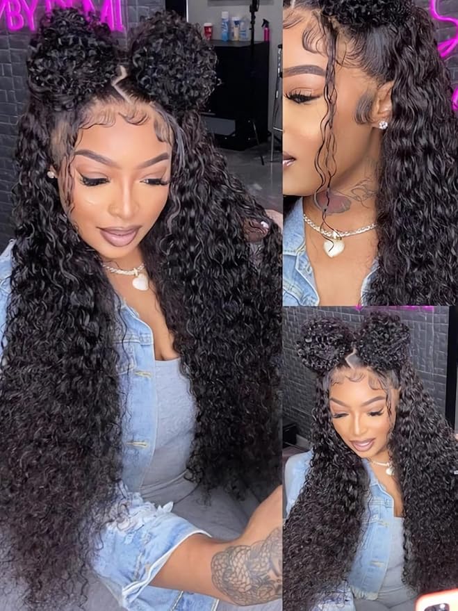 Julia Hair Water Wave 13x4 Pre Everything Glueless Lace Front Wigs Human Hair for Women 12A Pre Cut HD Lace Frontal Wigs Pre Plucked Put on and Go Bye Bye Knots Wig Natural Color 180% Density 26 Inch