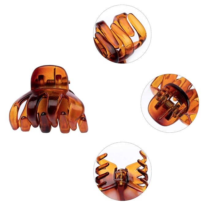 Cobahom 12 Pack Small Hair Claw Clips 1.2 Inch Plastic Hair Clips for Thin Hair No-Slip Mini Hair Clips Hair Styling Accessories for Women and Girls, Black, Brown and White