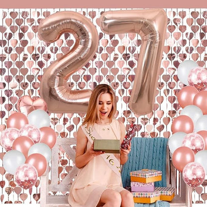 TONIFUL 40 Inch Large Rose Gold Number 70 Balloons Giant Digital 70 Helium - Image 5