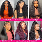 30 Inch Lace Front Wigs 180% Density Curly Wigs for Black Women 13x4 HD Transparent Lace Frontal Wigs Wet and Wavy Lace Front Wigs Pre Plucked with Natural Baby Hair