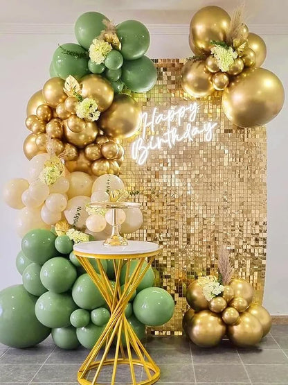 FOTIOMRG 110pcs Metallic Gold Balloon Garland Arch Kit, 18 12 10 5 inch Chrome - Image 4
