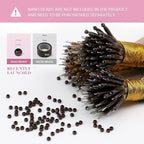 YoungSee Nano Beads Hair Extensions Human Hair Brown Ombre Blonde Nano Ring Hair Extensions 24inch Nano-tip Hair Extension Brown Balayage Blonde 50g for Weddings and Special Occasions