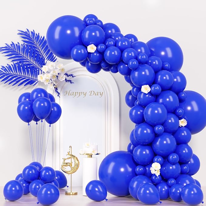 Voircoloria 130pcs Royal Blue Balloons Garland Arch Kit, 18 12 10 5 Inch | by Voircoloria