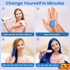 Temporary Blue Hair Color Wax for Kids, Women Men Colored Hair Styling Mud, Washable Style Dye for Girls Boys Teens, DIY Instant Hair Coloring Gel Cream for Cosplay Halloween Children's Day