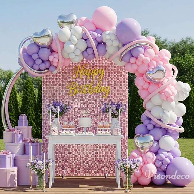 Pink and Purple Balloon Arch Kit - Image 6