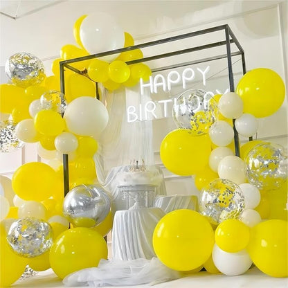 130pcs 18 12 10 5 Inch White and Yellow Balloons Garland Arch Kit | Different - Image 5